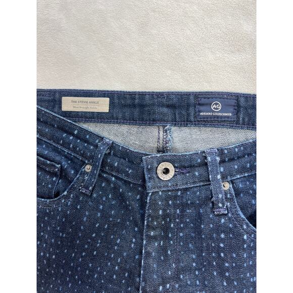 AG jeans The Stevie Ankle Slim Straight Polka Dotted Lyocell Blend Women's 29 - Picture 5 of 8